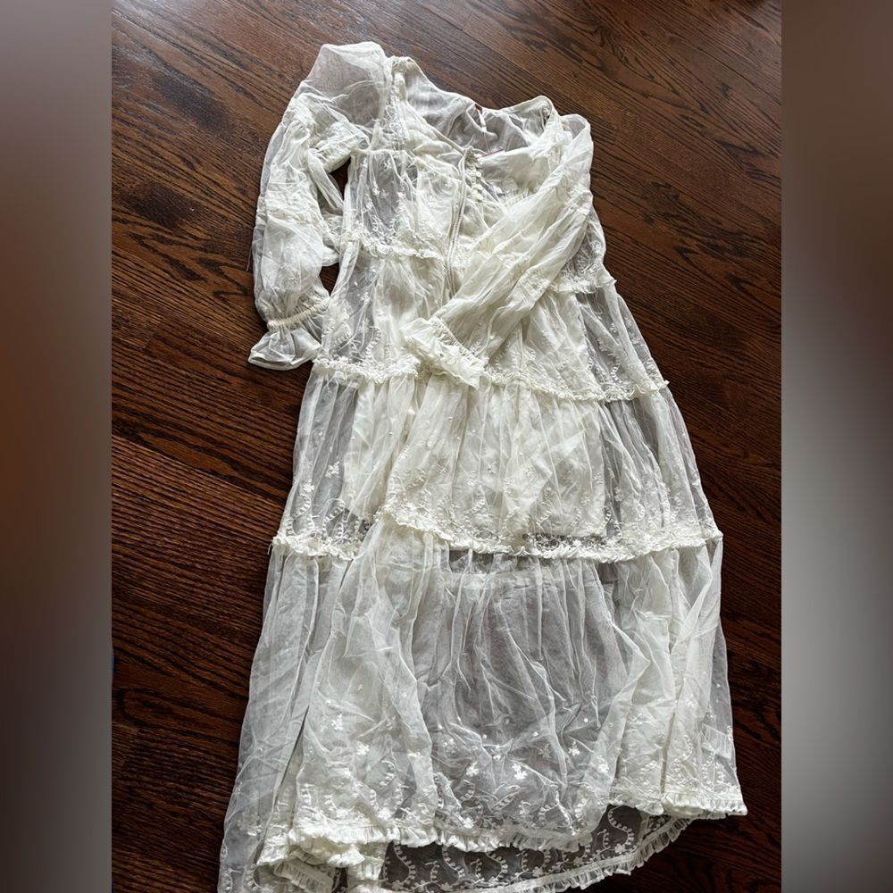 Free People Stevie Maxi Dress size XS So Feminine Lace Elegant - Picture 2 of 4